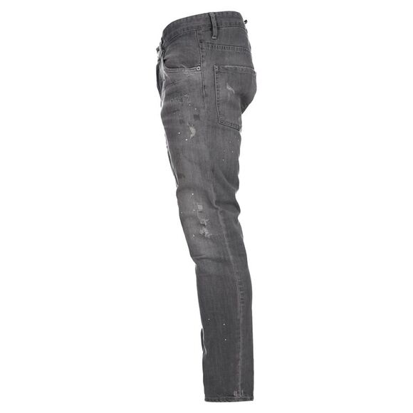 Dsquared2 Distressed Slim-Fit Jeans in Grey Cotton Denim - Picture 5 of 10